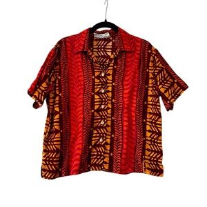 Vintage Manuhealii  Womens Hawaiian Shirt Aloha Topical Casual Size Small